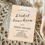 Apricot Watercolor Bridal Luncheon Convite<br><div class="desc">Moderno. Mínimo. Delicado. Esta coleção usa linhas limpas,  tipos clássicos e uma textura de fundo suave para criar uma aparência elegante para o seu dia especial.</div>