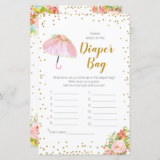 April Chá adivinha o que há na Fralda? (Frente/Verso)