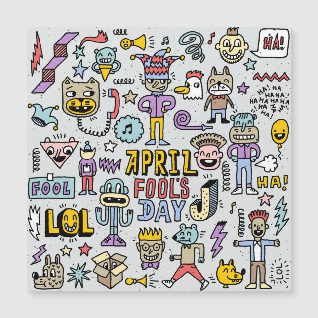 April Fools: Conjunto Colorido de Dótulos. (Frente)