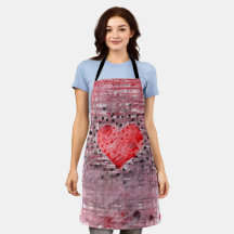 Apro Vermelho Caprichoso Grunge com Bolinhas de Ca