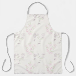 Apron Allover impressão Rosa Purple Water Lily For