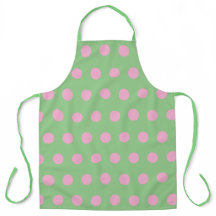 Apron bolinhas (Verde Sage e Rosa Pastel)