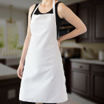 Apron Branco de Cor Simples Básico<br><div class="desc">Avental branco de cor sólida. Simples vestuário branco sem bolsos, decorações e sem outra cor além do branco básico. Procure um minimalista para usar enquanto trabalha em cozinhar ou artes e artesanatos.</div>