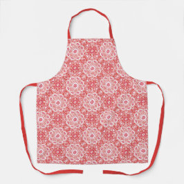 Apron com o padrão vermelho do boho,