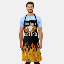 Apron de Bar de Nome Personalizado e CHURRASCO de 