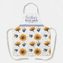 Apron de cozinha personalizada de girassol e mirti