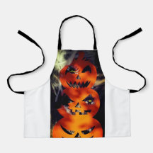 Apron de Impressão All-Over Bright Jack-O-Lantern