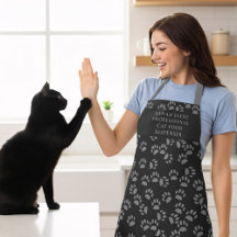 Apron de Pata de Gato e Padrão Impresso Engraçado 