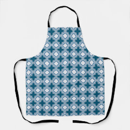 Apron I Azul Quatrafoil Do Século médio