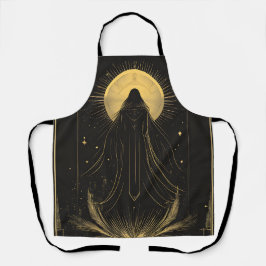 Apron Místico Sacerdoso Negro e Dourado