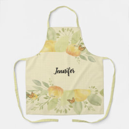 Apron Pale Yellow Floral Design