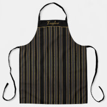 Apron Personalizado com Faixa Preta e Dourada