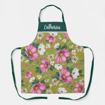 Apron personalizado com primavera de aquarela flor