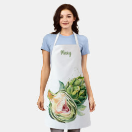 Apron Personalizável de Artichoke de Aquarela
