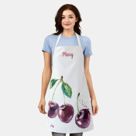 Apron Personalizável de Cerejas de Aquarela