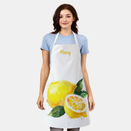 Apron Personalizável de Limão de Aquarela