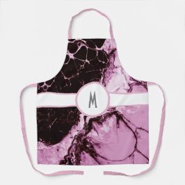 Apron preto e rosa monograma