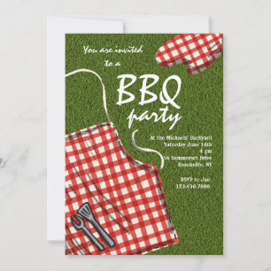 Apron Pronta para um Convite de CHURRASCO