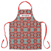 Aprons Personalizados do Nome do Padrão Geométrico