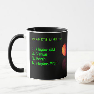Aproximação de PLANETAS ilustra caneca de amostra