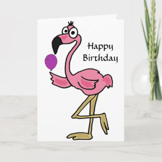 AQ - Cartão de Aniversário Flamingo Engraçado