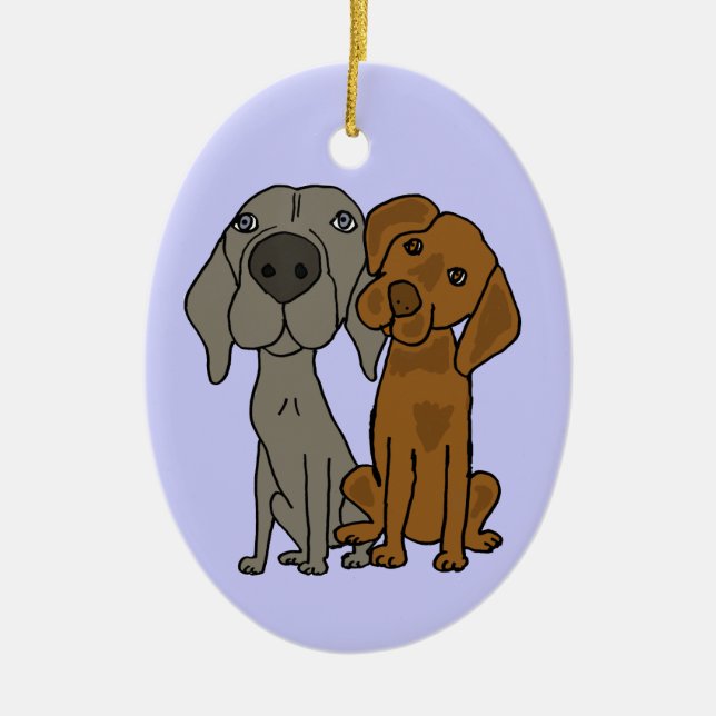 AQ- Weimaraner e ornamento do ponteiro (Frente)