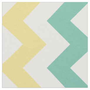 Aqua, amarelo, tecido branco da listra de Chevron