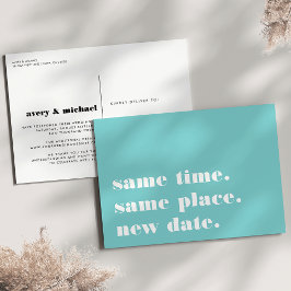 Aqua | Anúncio Moderno de Adiamento de Casamento