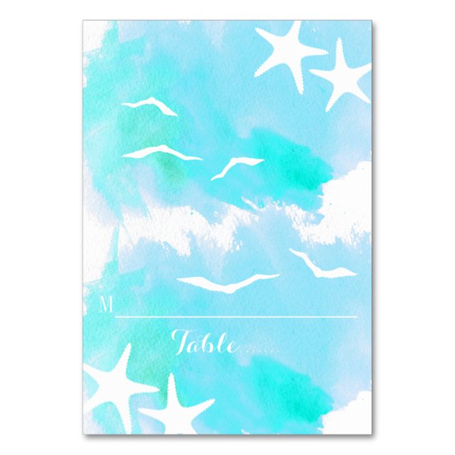Aqua aquarela, cartão de casamento estrelado (Frente)