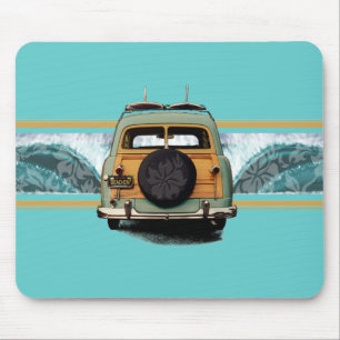 Aqua arborizado Mousepad da onda