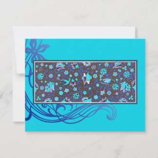 Aqua Bird Flourish Indian Weditation RSVP