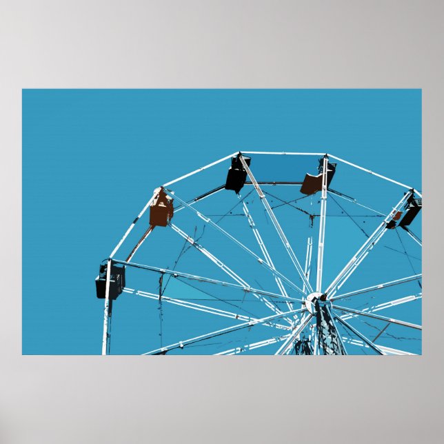 Aqua Blue Ferris Wheel Poster (Frente)