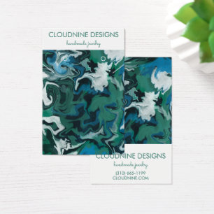 Aqua Blue Green Swirls Enrelaçando Colar Joias