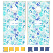 Aqua-blue-teal watercolor seashell design-w person