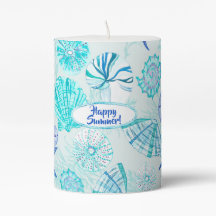 Aqua-blue-teal watercolor seashell-w/nome personal