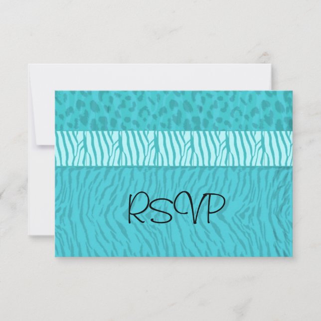 Aqua Blue Wedding RSVP (Frente)