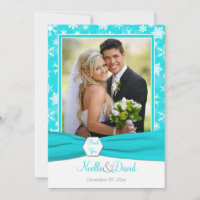 Aqua, branco, Cartões de agradecimentos de flocos 