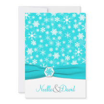 Aqua, Branco, Cinza Flocos de Neve Convite De Casa