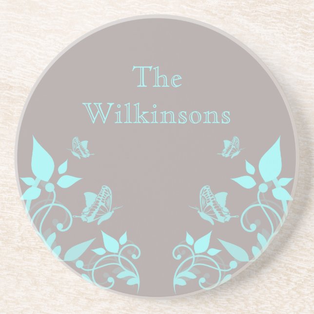 Aqua Butterfly Porta copos (Frente)