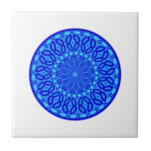 Aqua chique e mandala azul do fulgor do