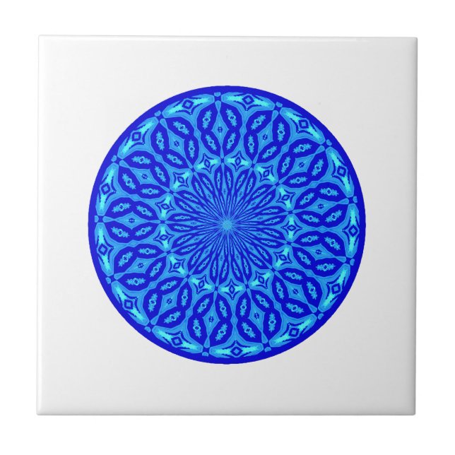 Aqua chique e mandala azul do fulgor do (Frente)