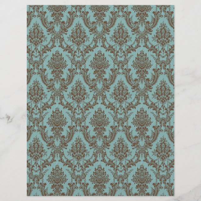 Aqua Chocolate Damask (Frente)