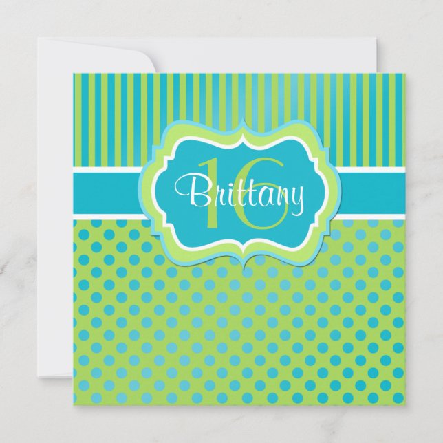 Aqua, convite do aniversário das bolinhas do limão (Frente)