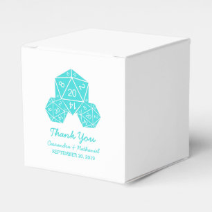 Aqua D20 Casamento de Dice Caixas de Favor
