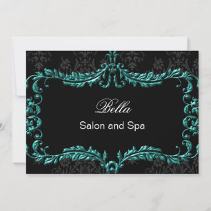 aqua damask Business Obrigado Cartões