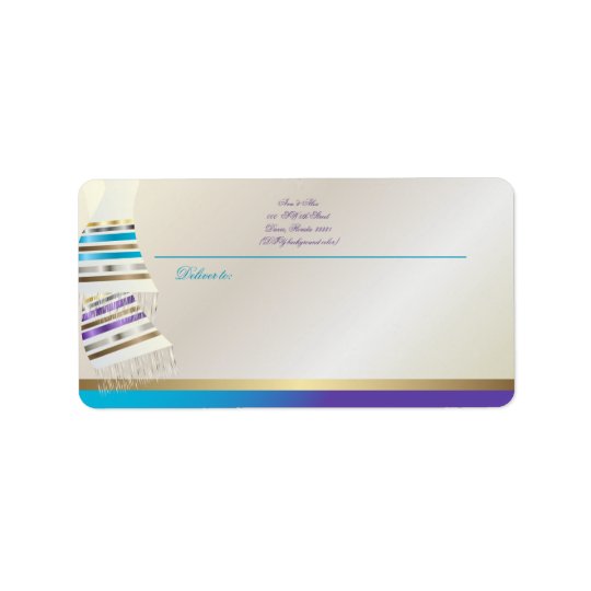 Aqua de PixDezines do ✡/Tallits roxo Etiqueta De Endereço