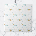 Aqua, Dourado padrão de Meio século de Starburst<br><div class="desc">Este abstrato retro-design combina a explosão estelar do século médio e formas modernas e reflete as vibrações retrovisuais. Perfeito para pessoas que amam a estética retrô e vintage.</div>