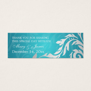 Aqua elegante do Flourish de Swirly do Tag do