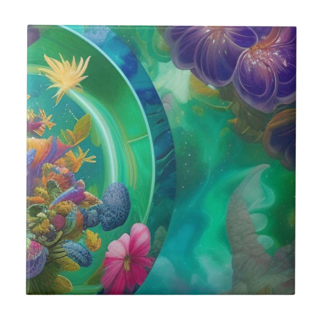 Aqua Floral Abstrato subwater Garden (Frente)