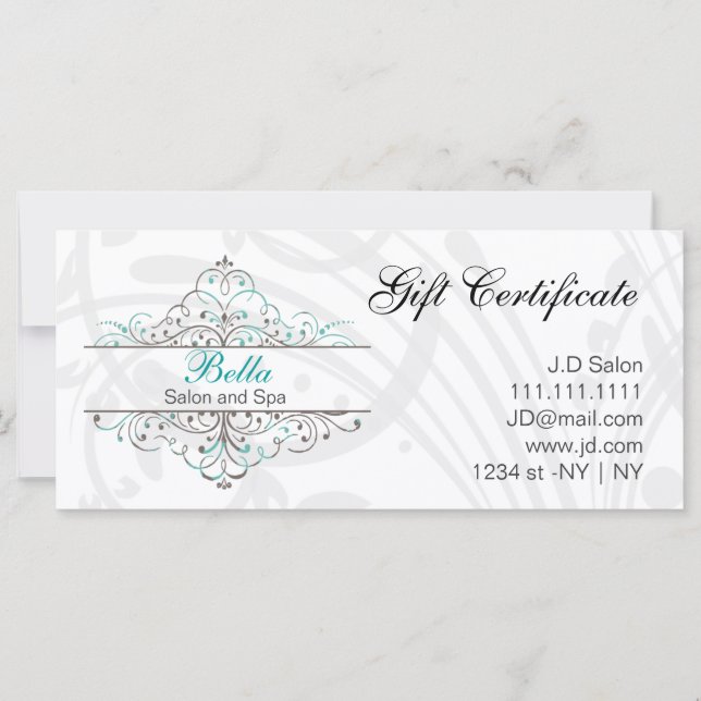 Aqua Flourish Personali Business Stationery (Frente)